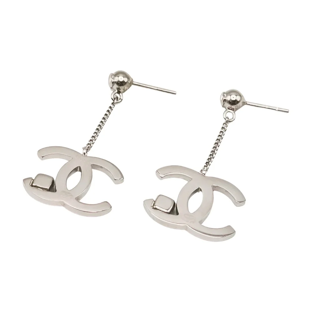 6772 - Chanel Drop Earrings Silver